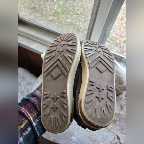 INKKAS Brown Patterned Leather Hiking Boots With Aztec Boho Accents - Picture 6 of 7